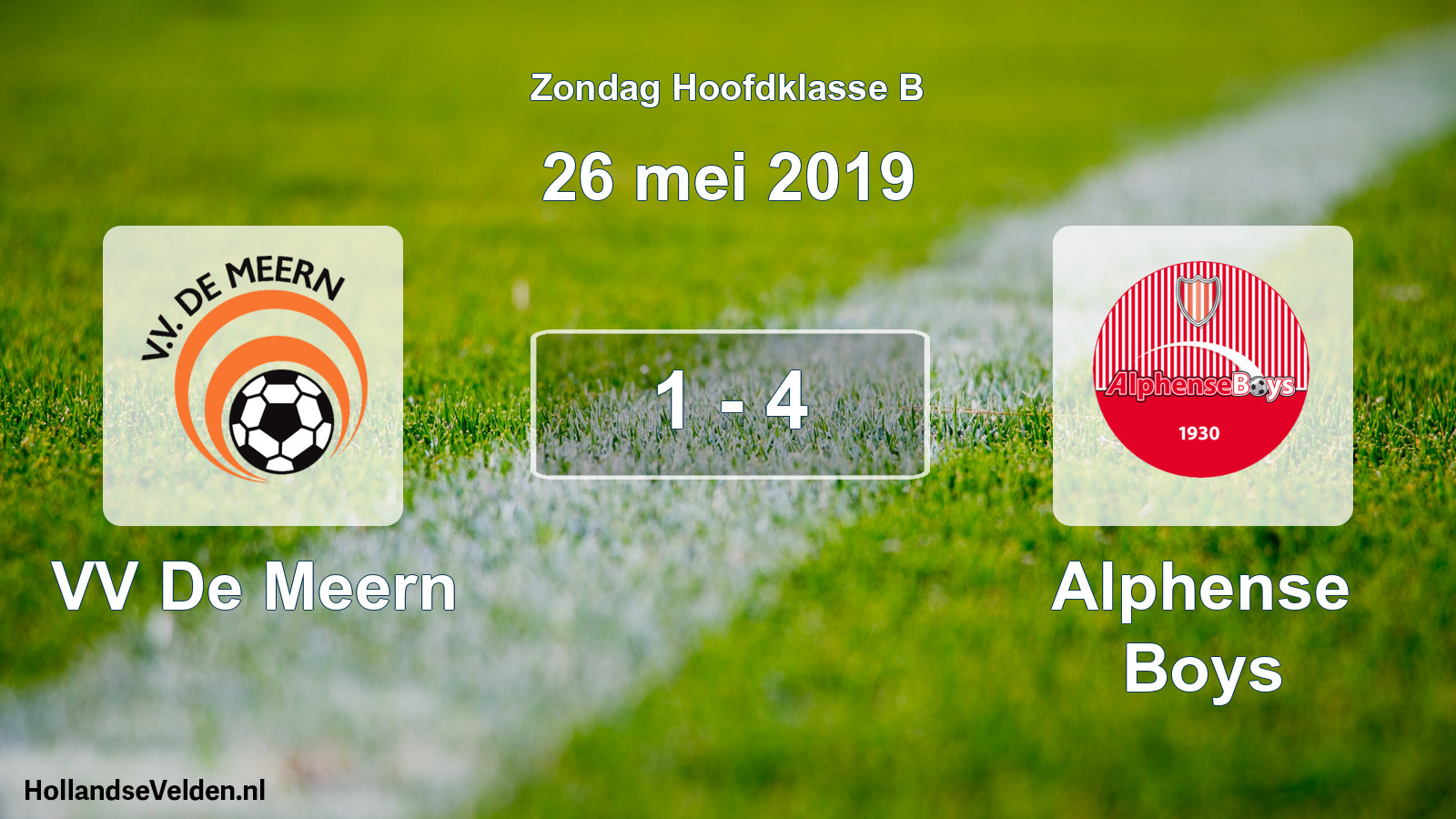 Total number of matches played: VV De Meern - Alphense Boys 1 - 4 (26 May 2019)