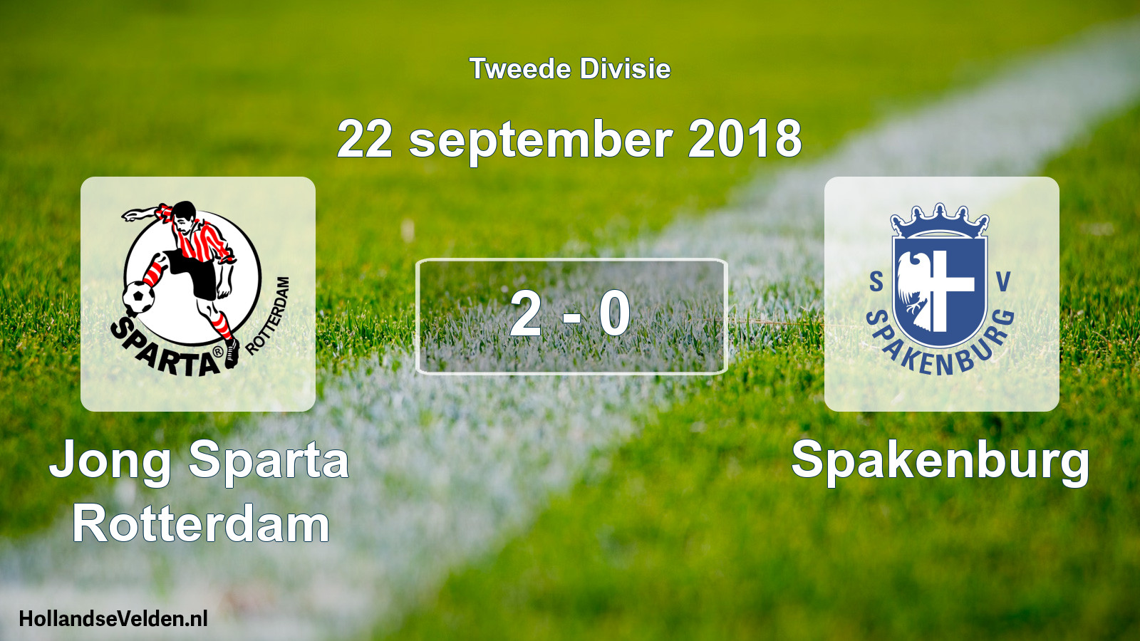 Total number of matches played: Jong Sparta Rotterdam - Spakenburg 2 - 0 (22 September 2018)