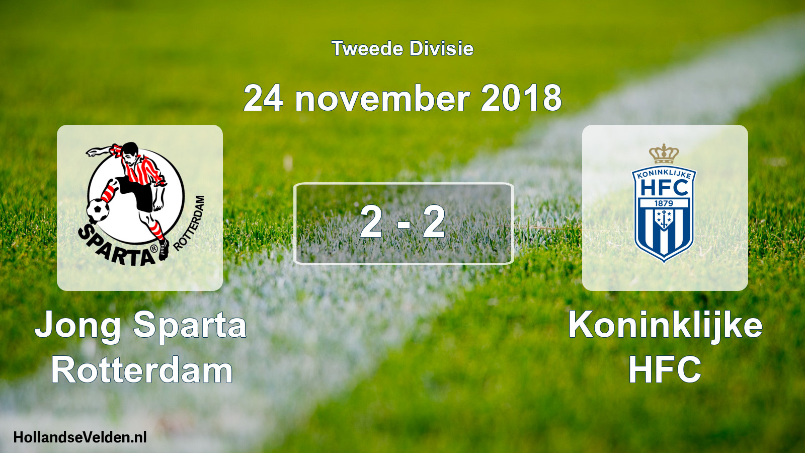 Total number of matches played: Jong Sparta Rotterdam - Koninklijke HFC 2 - 2 (24 November 2018)