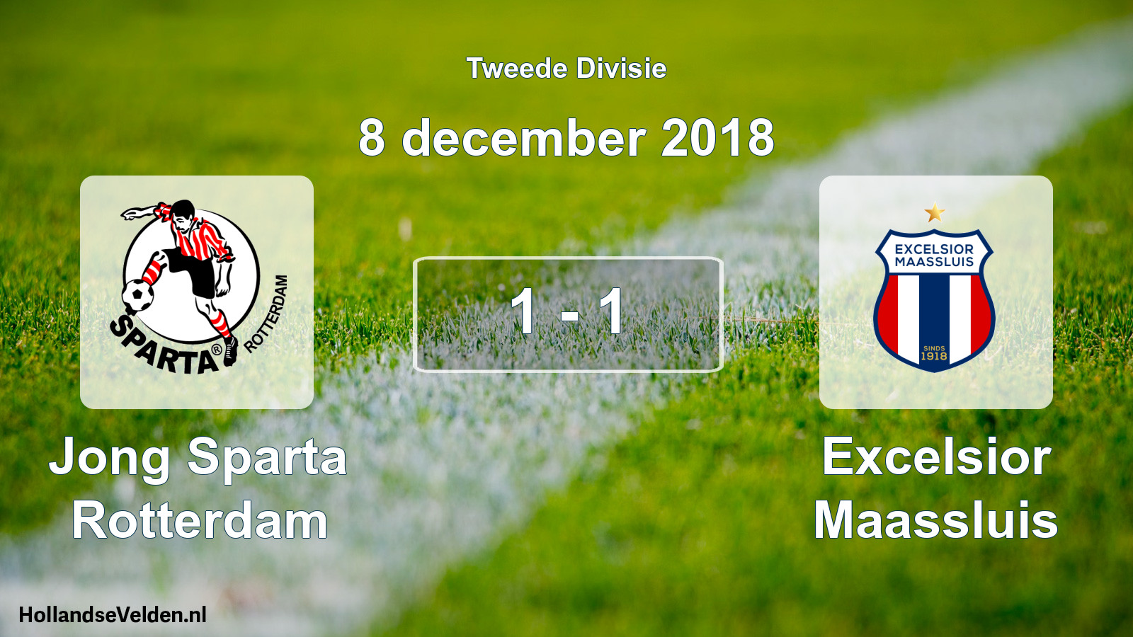 Total number of matches played: Jong Sparta Rotterdam - Excelsior Maassluis 1 - 1 (8 December 2018)