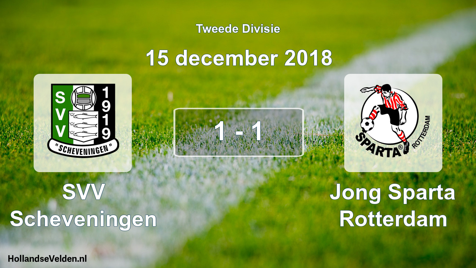 Total number of matches played: SVV Scheveningen - Jong Sparta Rotterdam 1 - 1 (15 December 2018)
