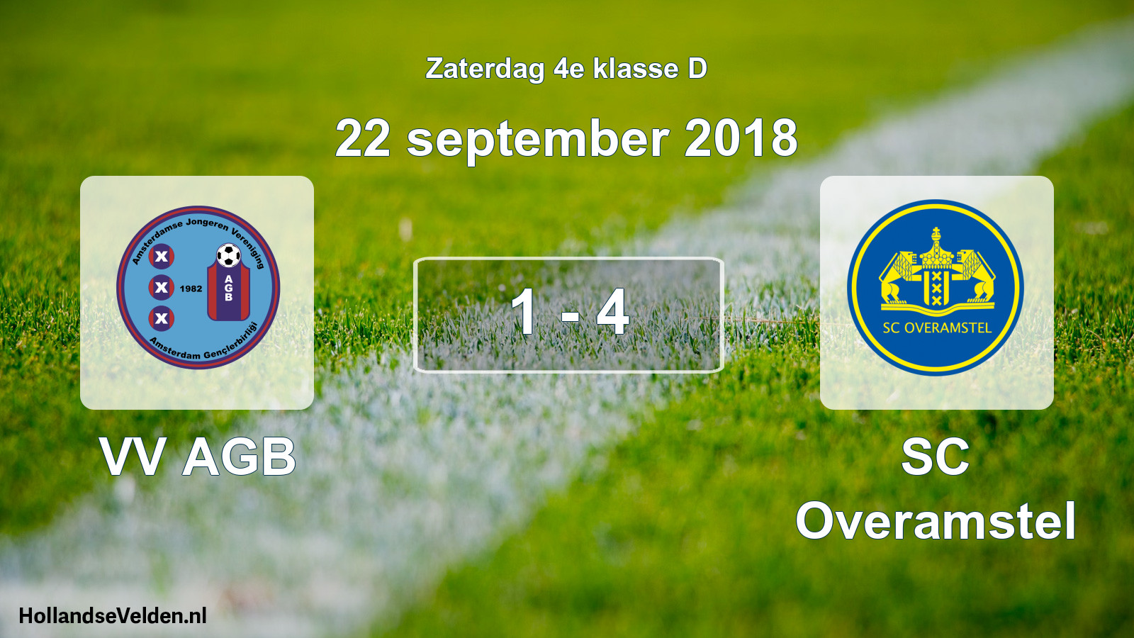 Total number of matches played: VV AGB - SC Overamstel 1 - 4 (22 September 2018)