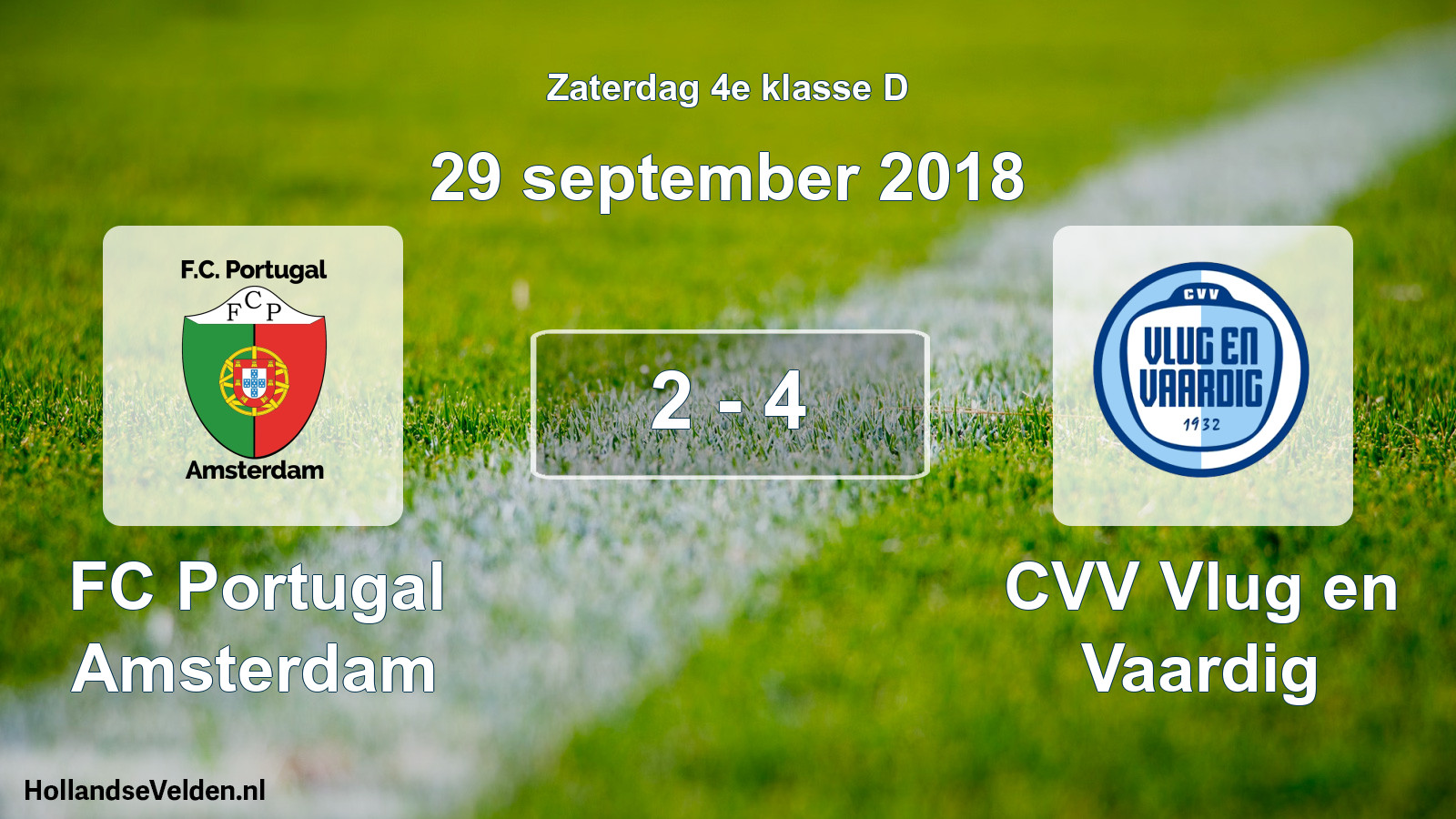 Total number of matches played: FC Portugal Amsterdam - CVV Vlug en Vaardig 2 - 4 (29 September 2018)