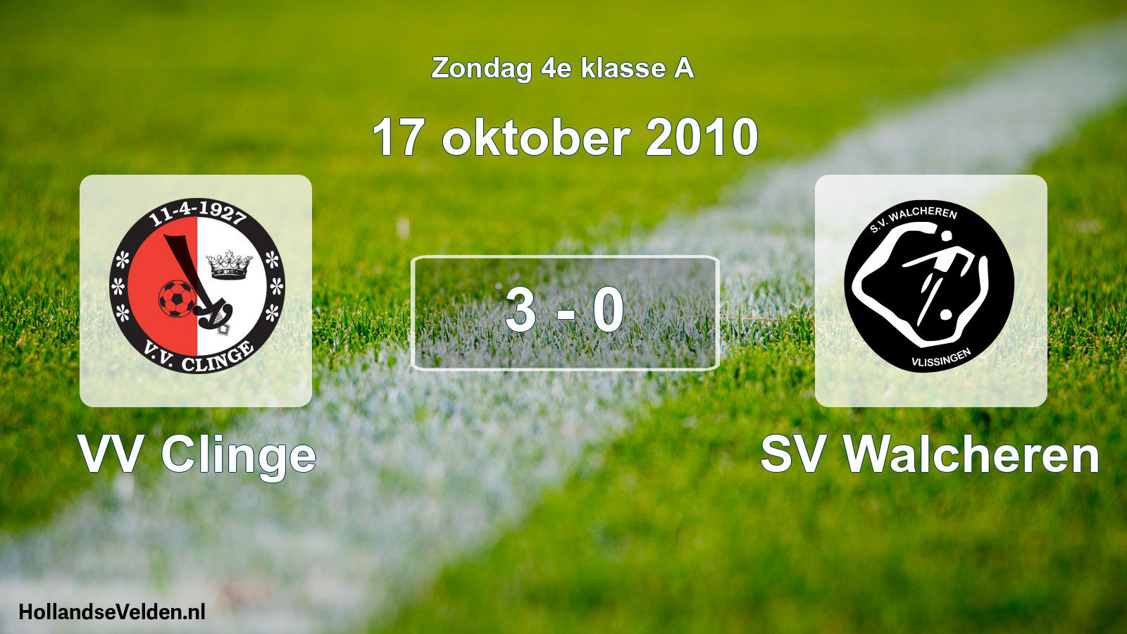 Total number of matches played: VV Clinge - SV Walcheren 3 - 0 (17 October 2010)