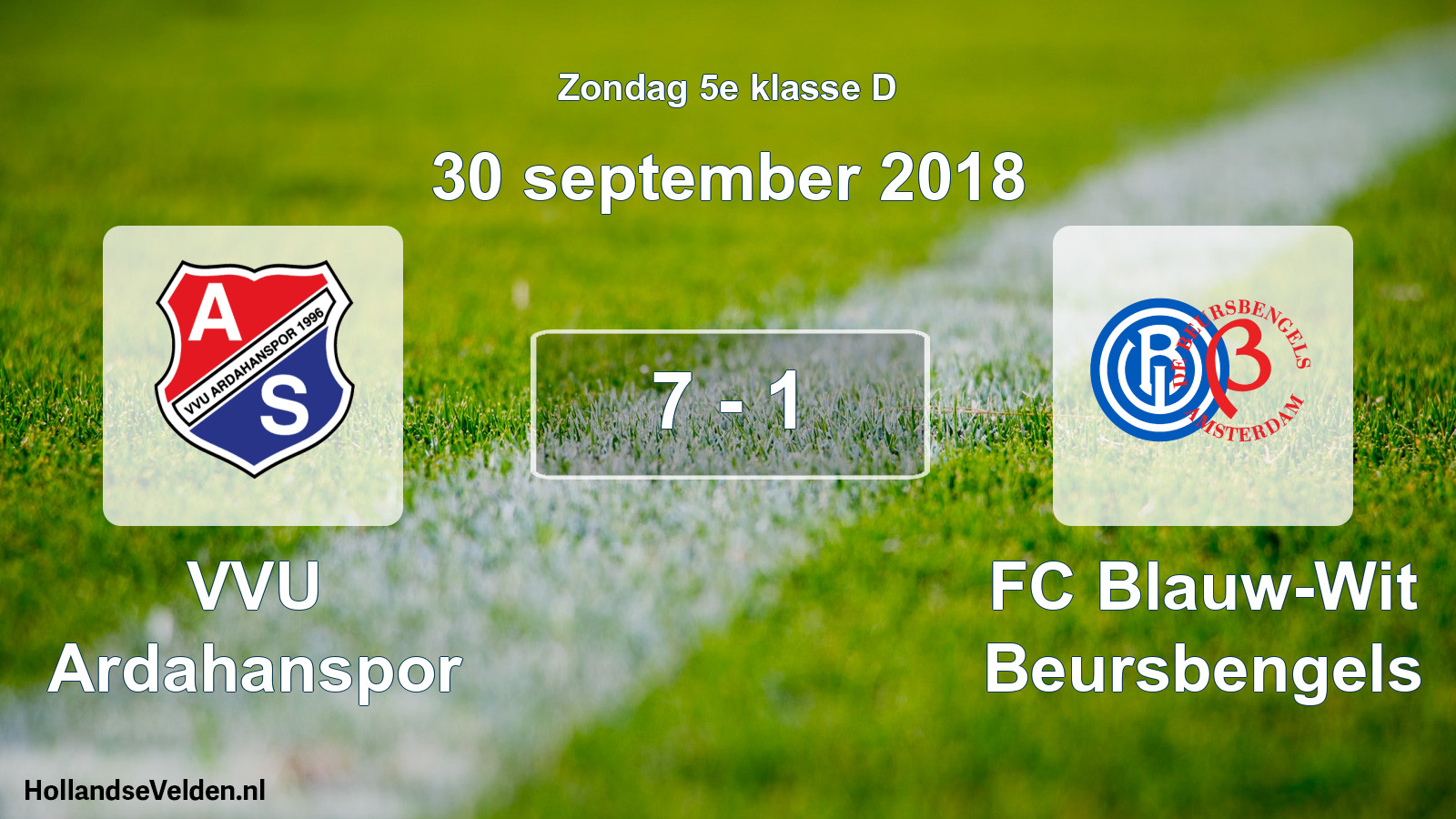 Total number of matches played: VVU Ardahanspor - FC Blauw-Wit Beursbengels 7 - 1 (30 September 2018)