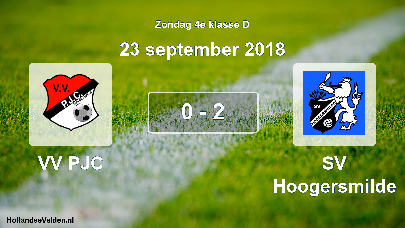 Total number of matches played: VV PJC - SV Hoogersmilde 0 - 2 (23 September 2018)