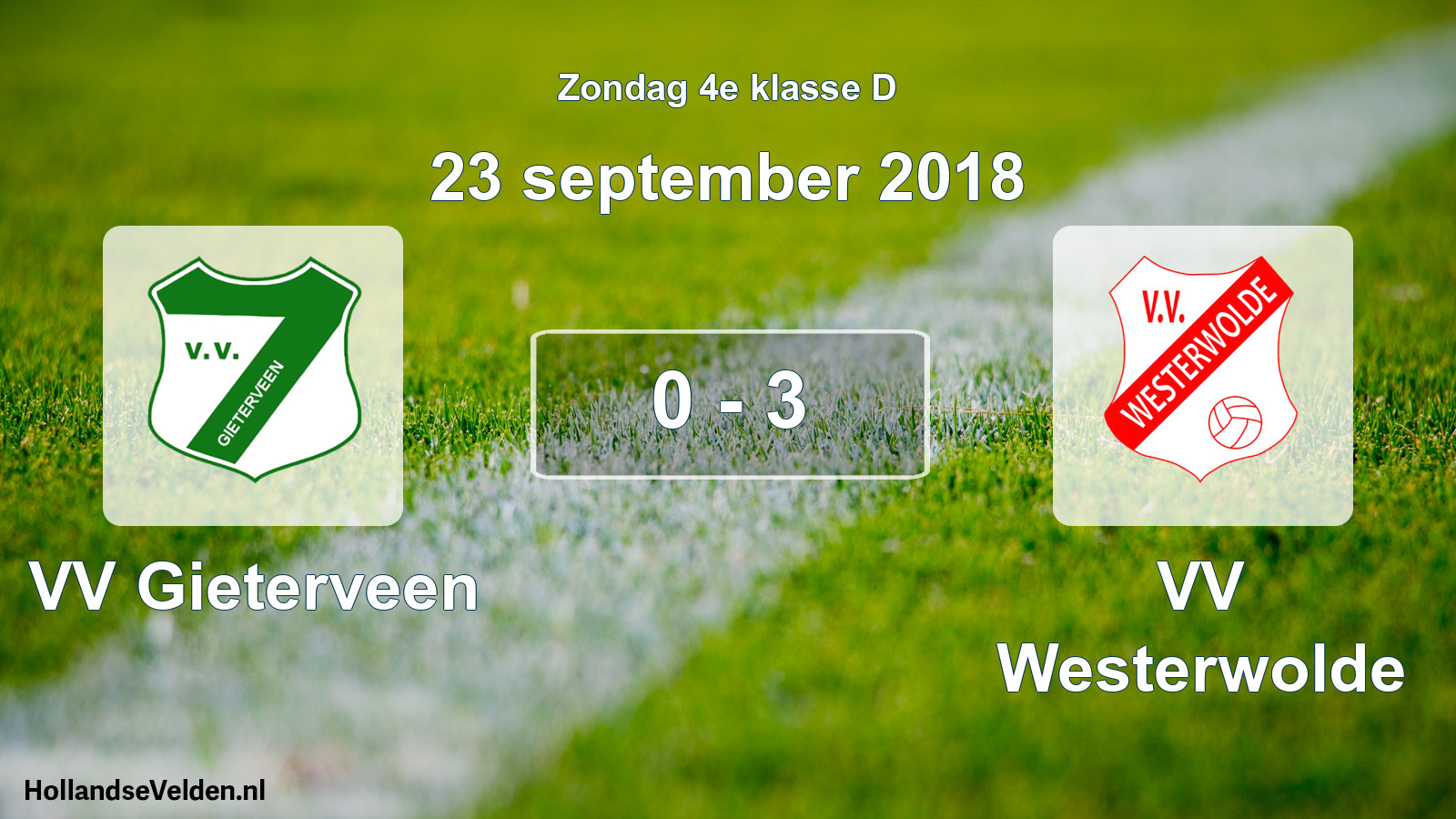 Total number of matches played: VV Gieterveen - VV Westerwolde 0 - 3 (23 September 2018)