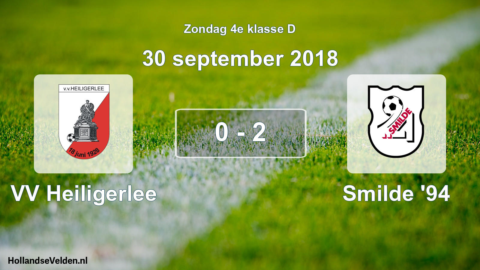 Total number of matches played: VV Heiligerlee - Smilde '94 0 - 2 (30 September 2018)
