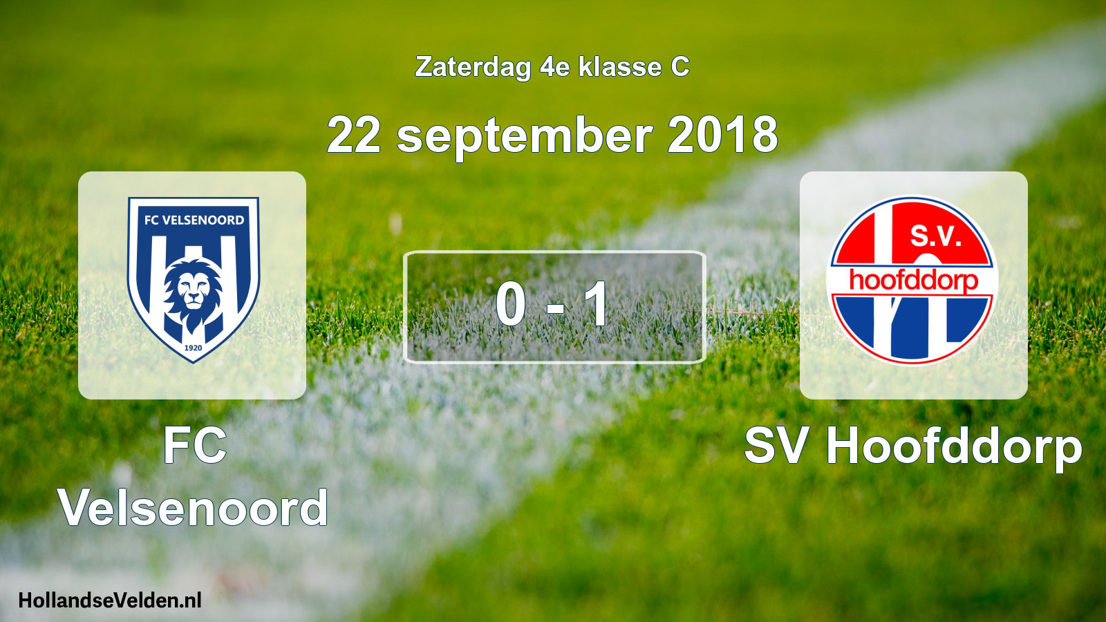 Total number of matches played: FC Velsenoord - SV Hoofddorp 0 - 1 (22 September 2018)
