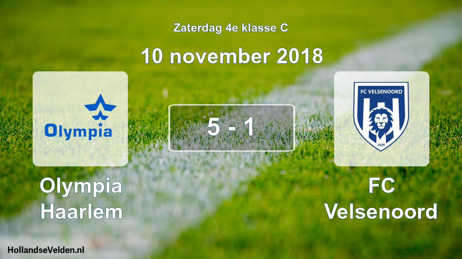 Total number of matches played: Olympia Haarlem - FC Velsenoord 5 - 1 (10 November 2018)
