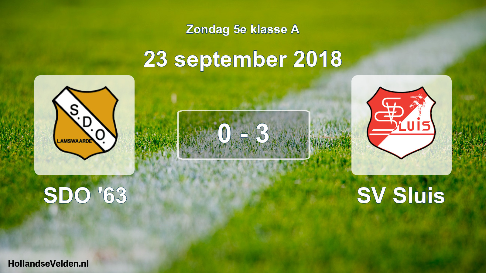 Total number of matches played: SDO '63 - SV Sluis 0 - 3 (23 September 2018)