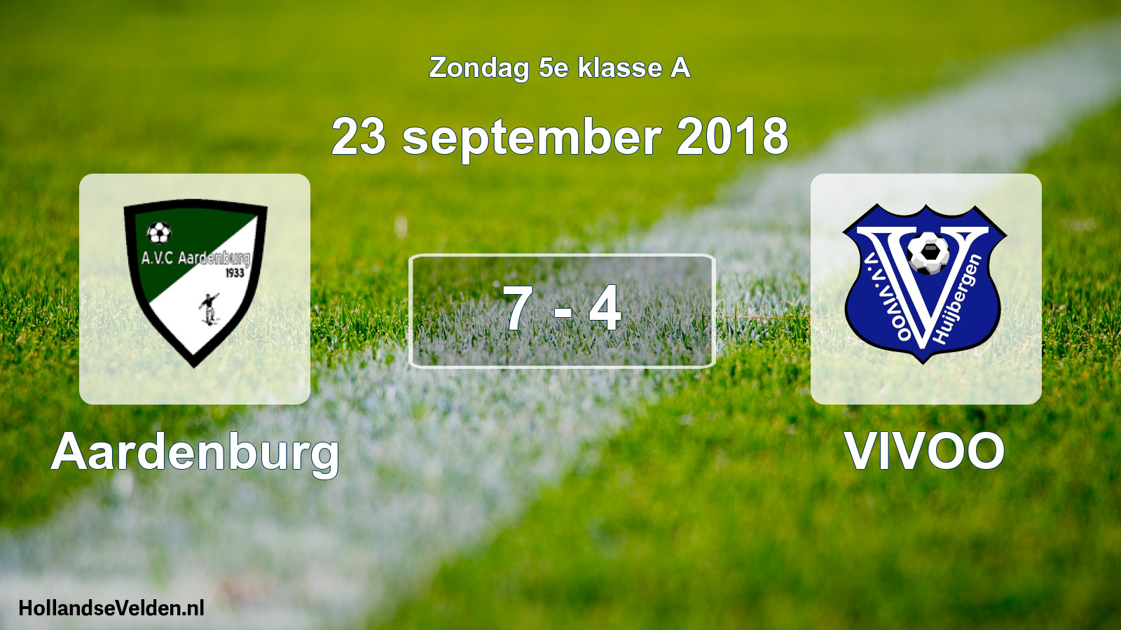 Total number of matches played: Aardenburg - VIVOO 7 - 4 (23 September 2018)