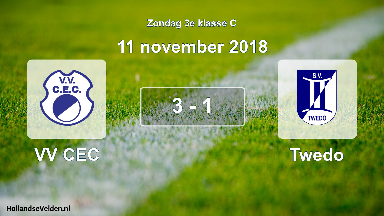 Total number of matches played: VV CEC - Twedo 3 - 1 (11 November 2018)