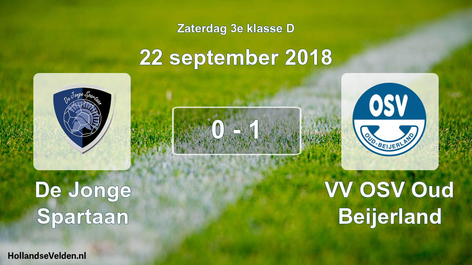 Total number of matches played: De Jonge Spartaan - VV OSV Oud Beijerland 0 - 1 (22 September 2018)
