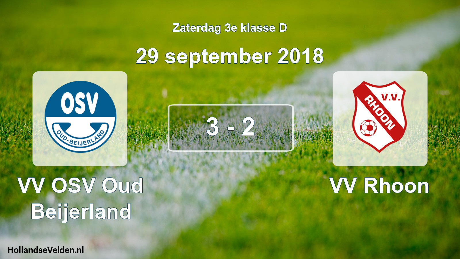 Total number of matches played: VV OSV Oud Beijerland - VV Rhoon 3 - 2 (29 September 2018)