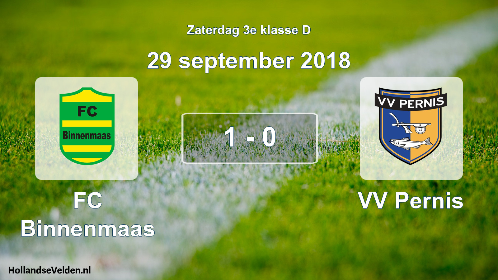Total number of matches played: FC Binnenmaas - VV Pernis 1 - 0 (29 September 2018)
