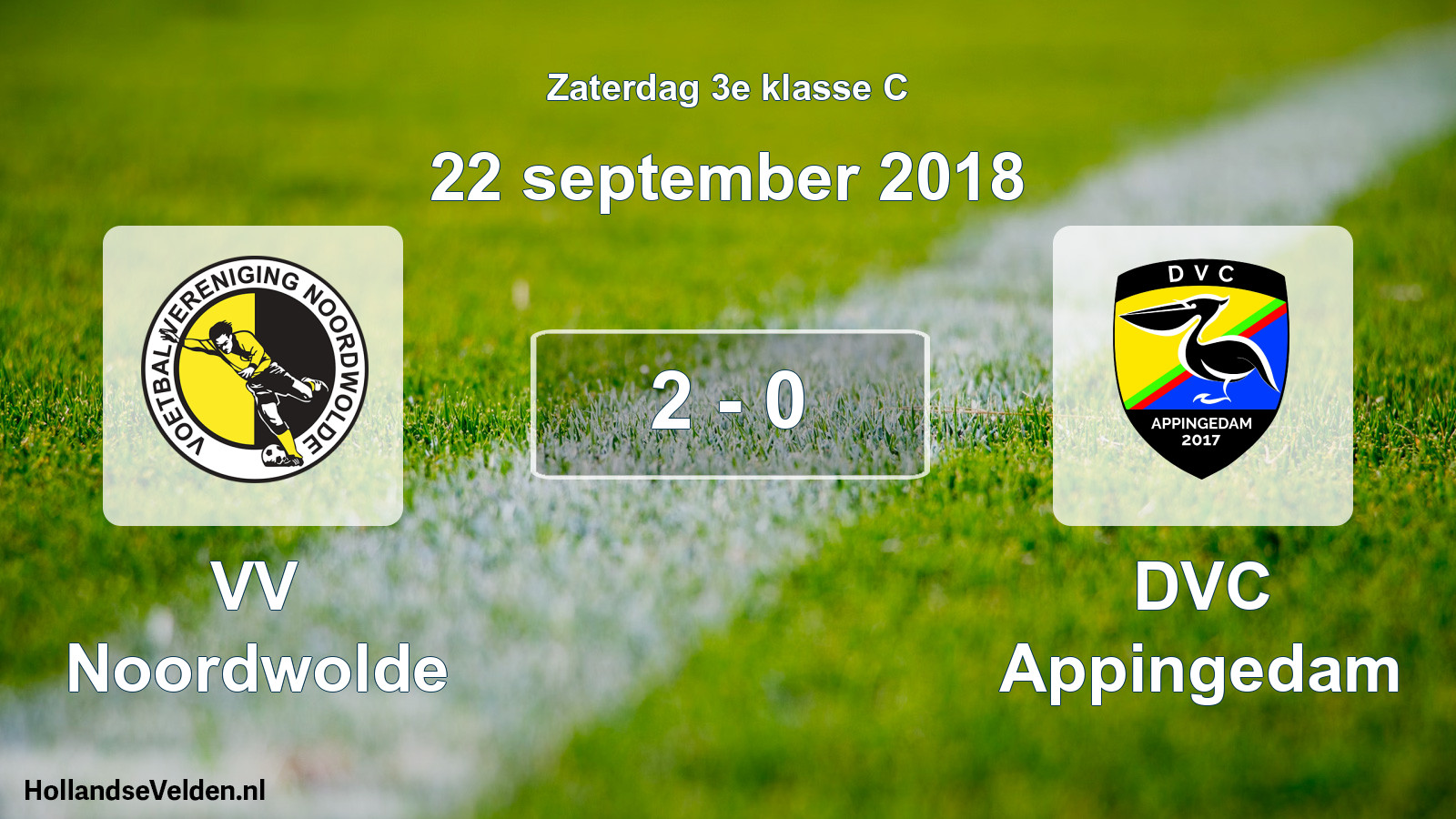 Total number of matches played: VV Noordwolde - DVC Appingedam 2 - 0 (22 September 2018)