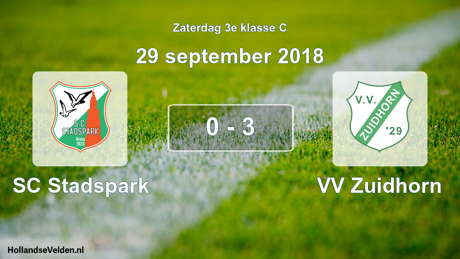Total number of matches played: SC Stadspark - VV Zuidhorn 0 - 3 (29 September 2018)