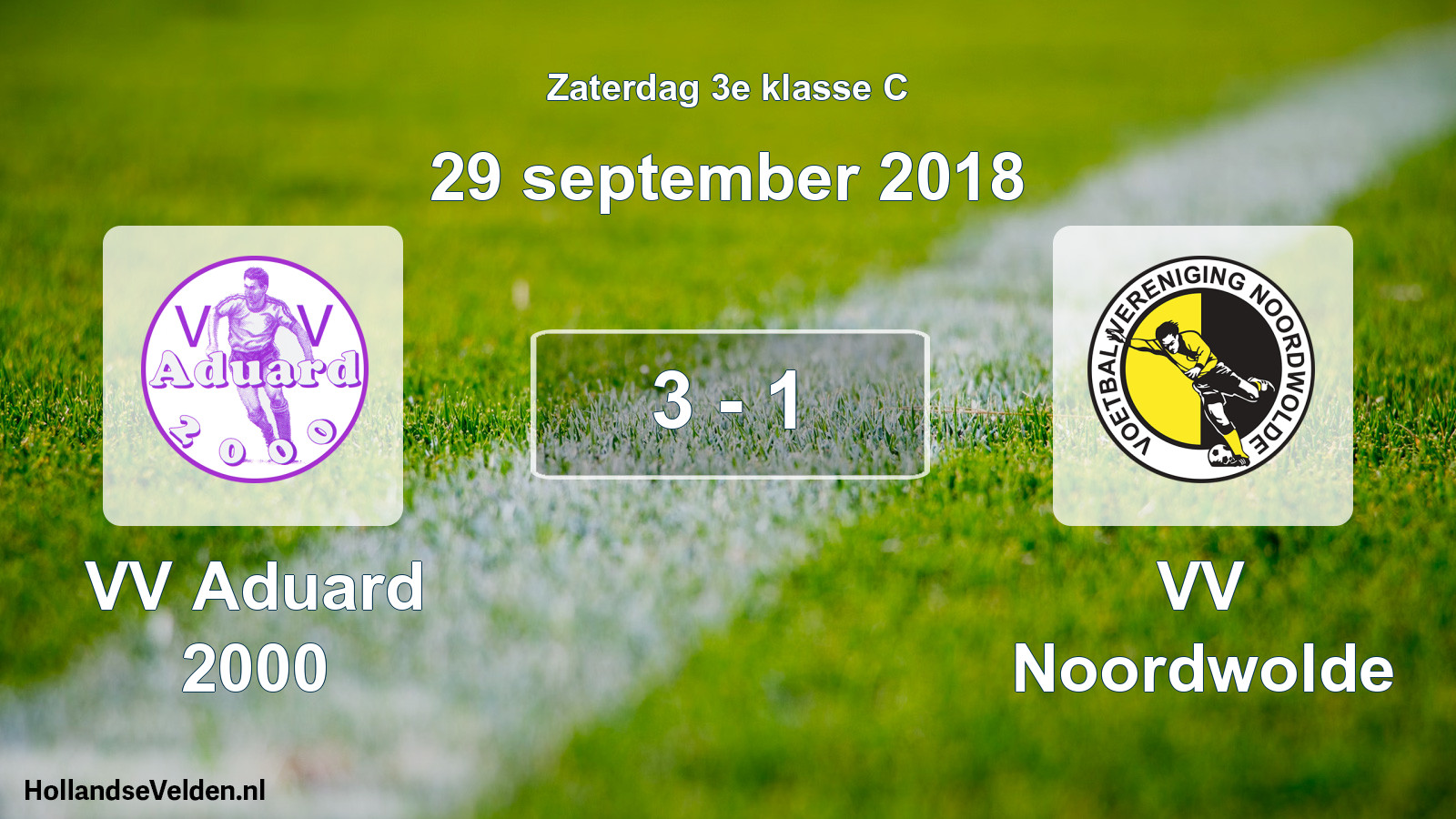 Total number of matches played: VV Aduard 2000 - VV Noordwolde 3 - 1 (29 September 2018)