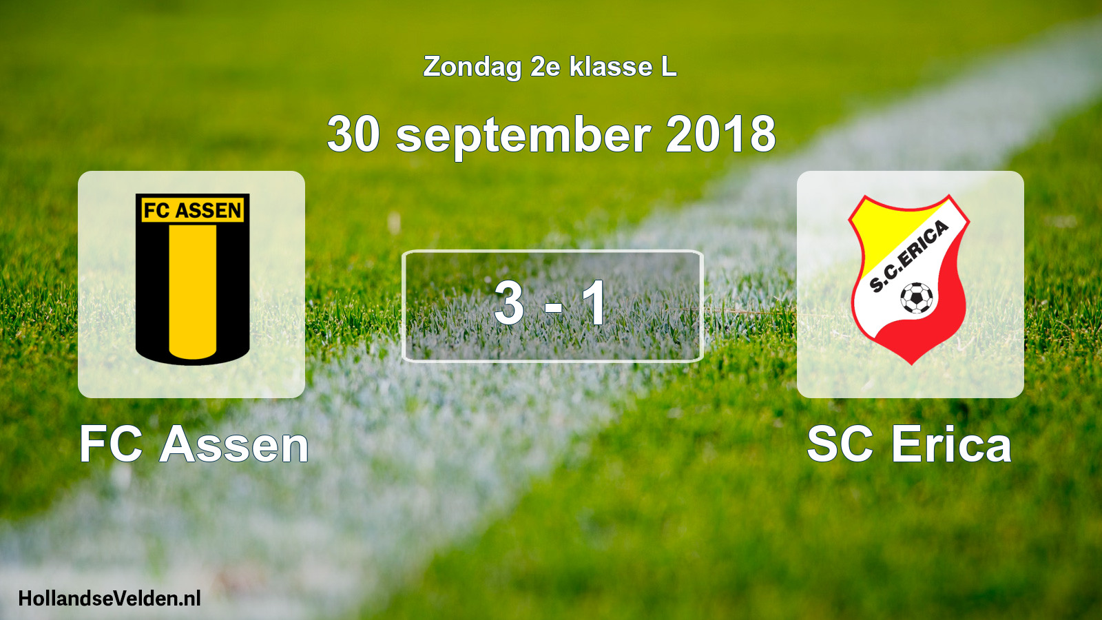 Total number of matches played: FC Assen - SC Erica 3 - 1 (30 September 2018)