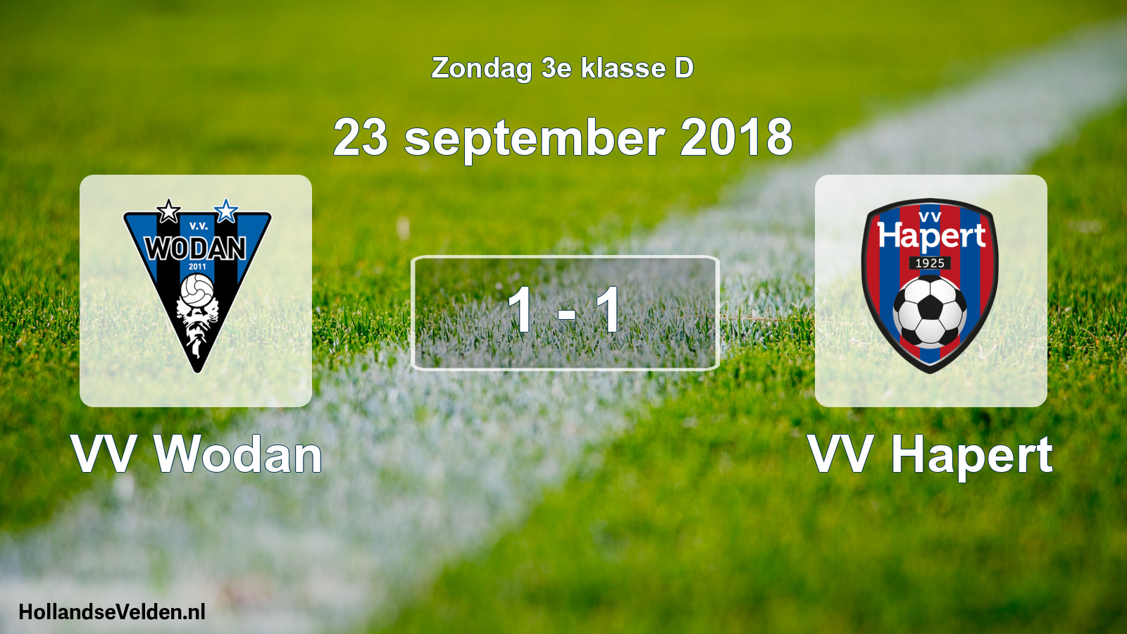 Total number of matches played: VV Wodan - VV Hapert 1 - 1 (23 September 2018)