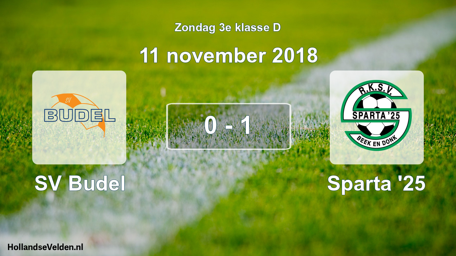 Total number of matches played: SV Budel - Sparta '25 0 - 1 (11 November 2018)