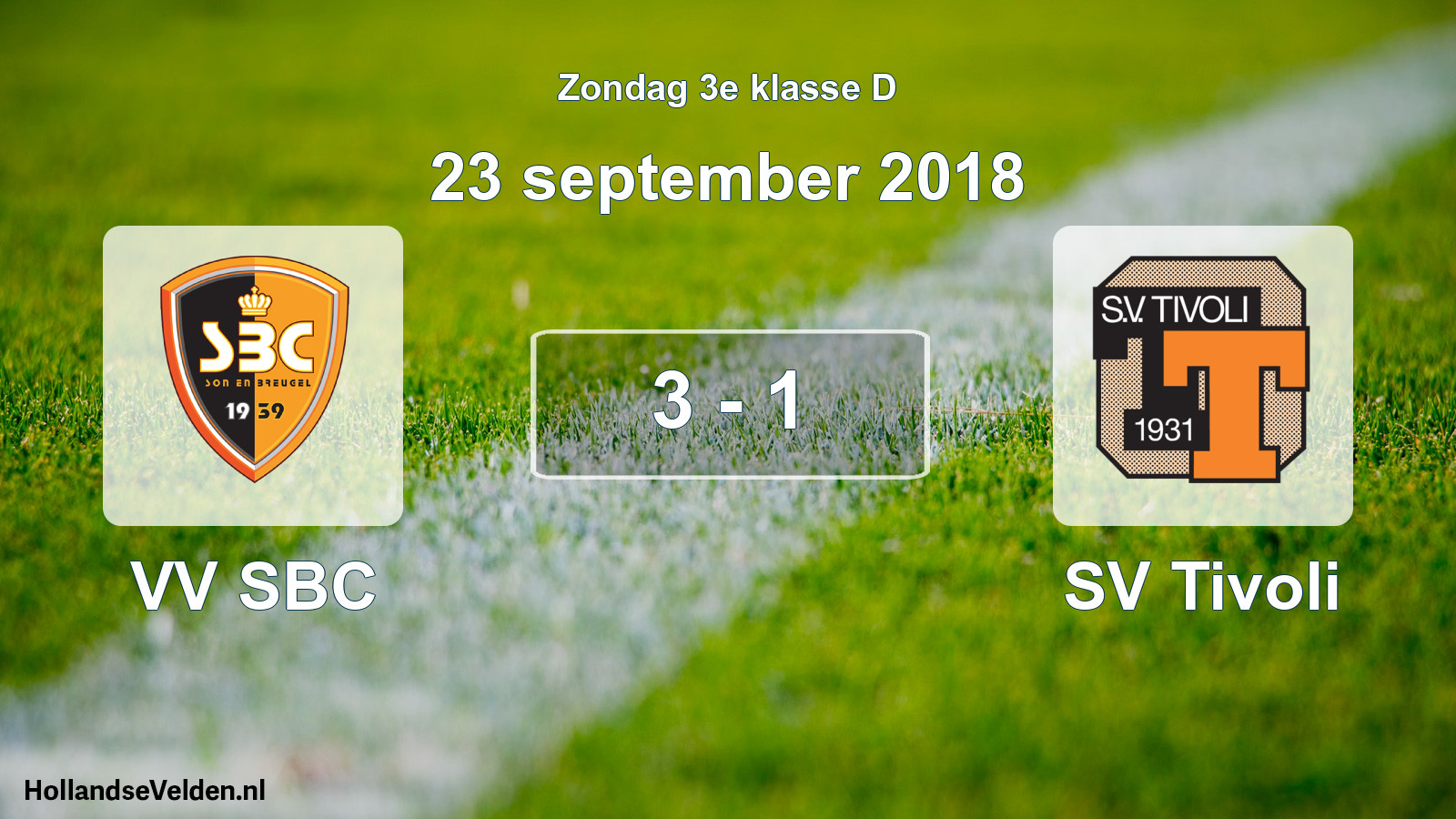 Total number of matches played: VV SBC - SV Tivoli 3 - 1 (23 September 2018)
