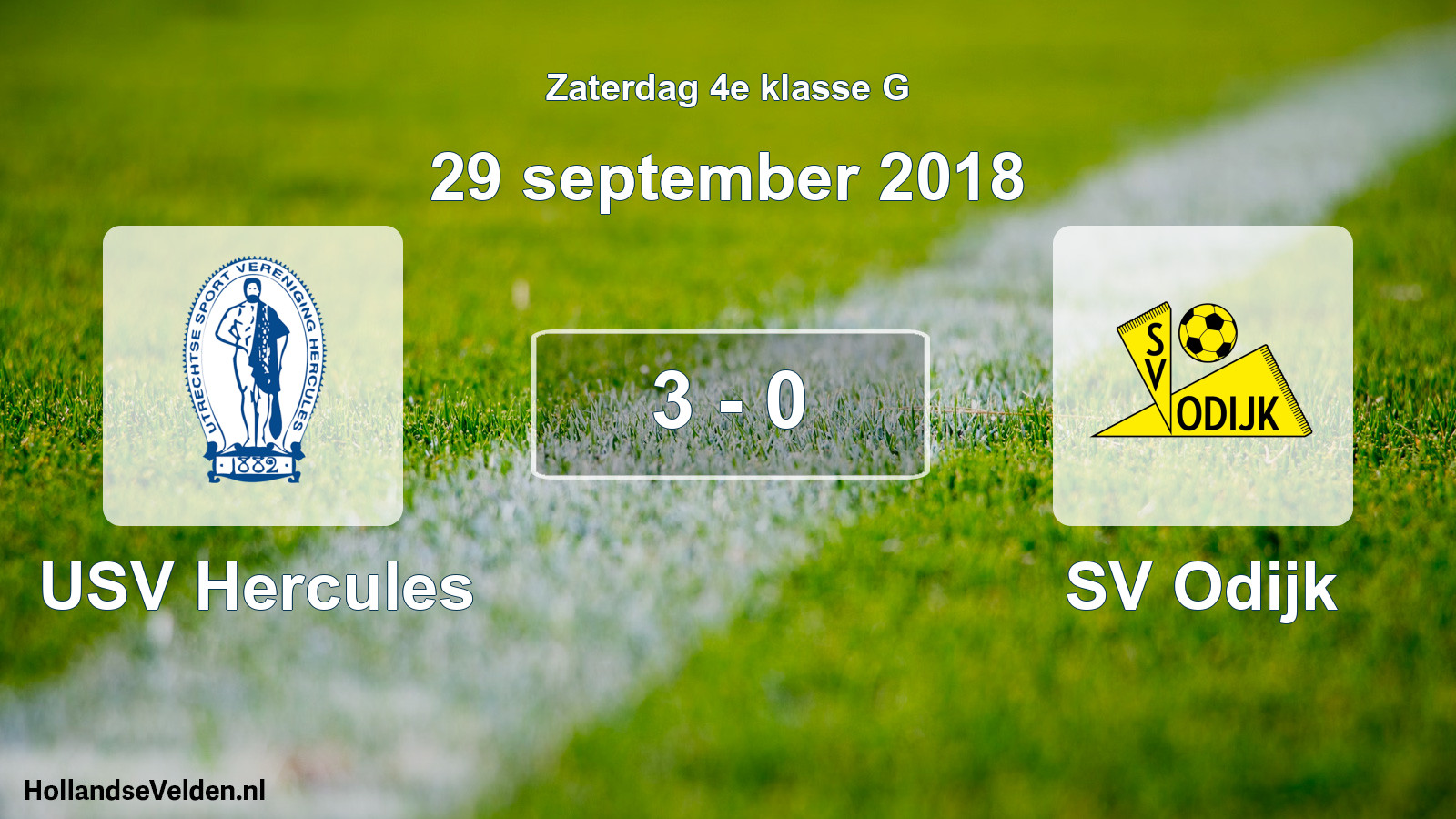 Total number of matches played: USV Hercules - SV Odijk 3 - 0 (29 September 2018)