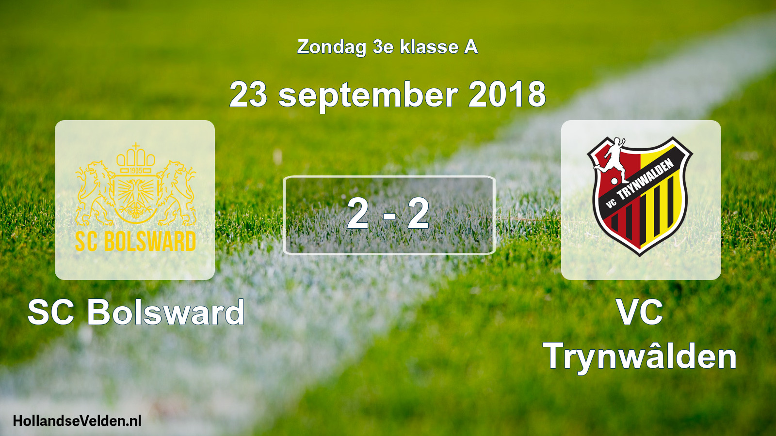 Total number of matches played: SC Bolsward - VC Trynwâlden 2 - 2 (23 September 2018)