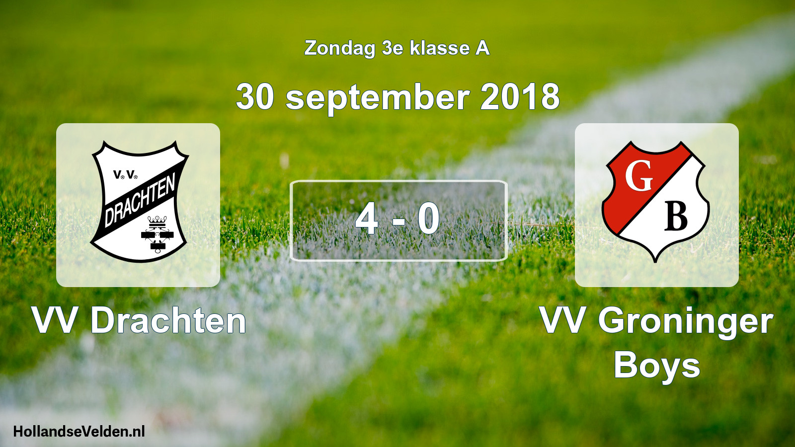 Total number of matches played: VV Drachten - VV Groninger Boys 4 - 0 (30 September 2018)