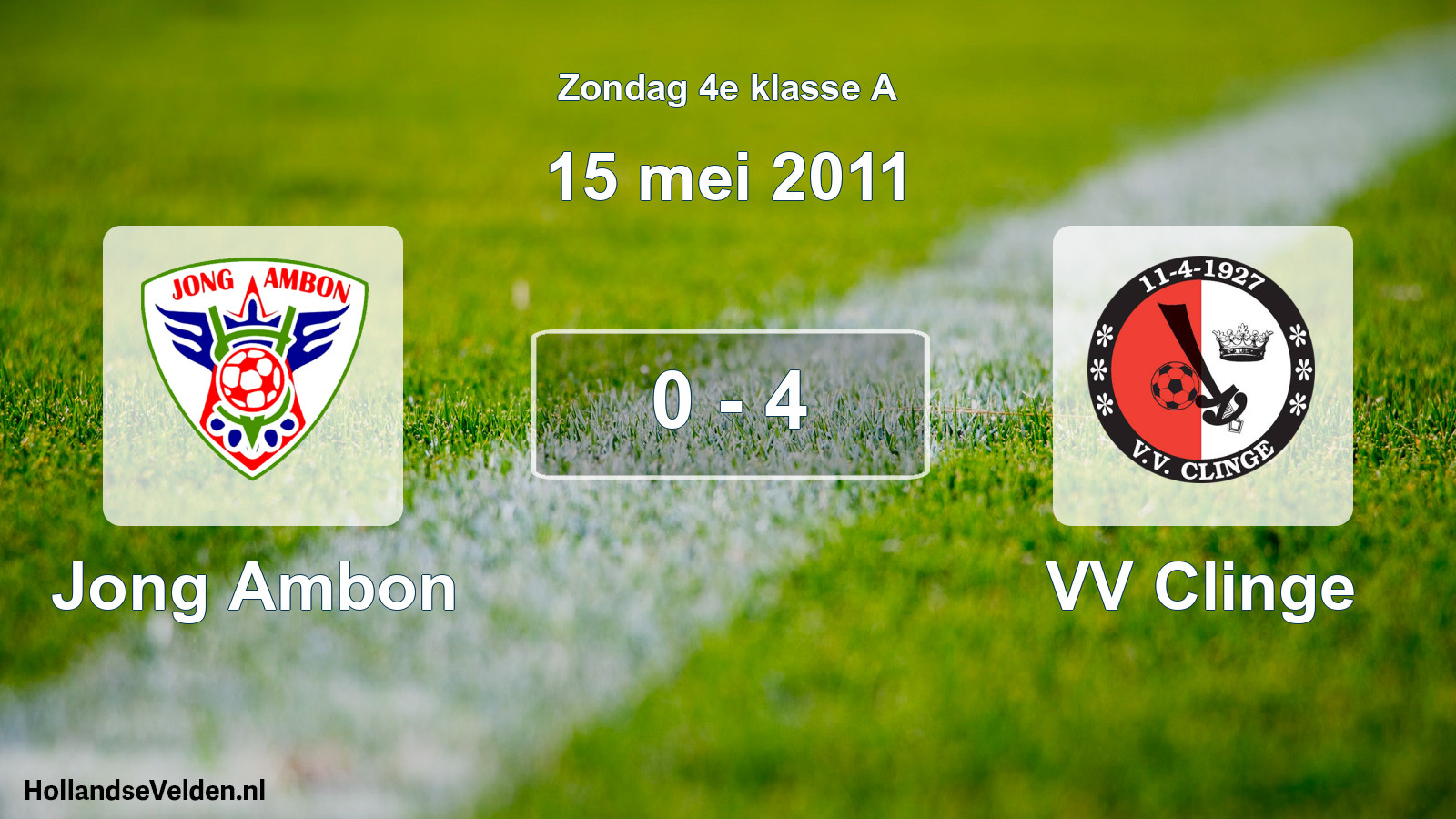 Total number of matches played: Jong Ambon - VV Clinge 0 - 4 (15 May 2011)