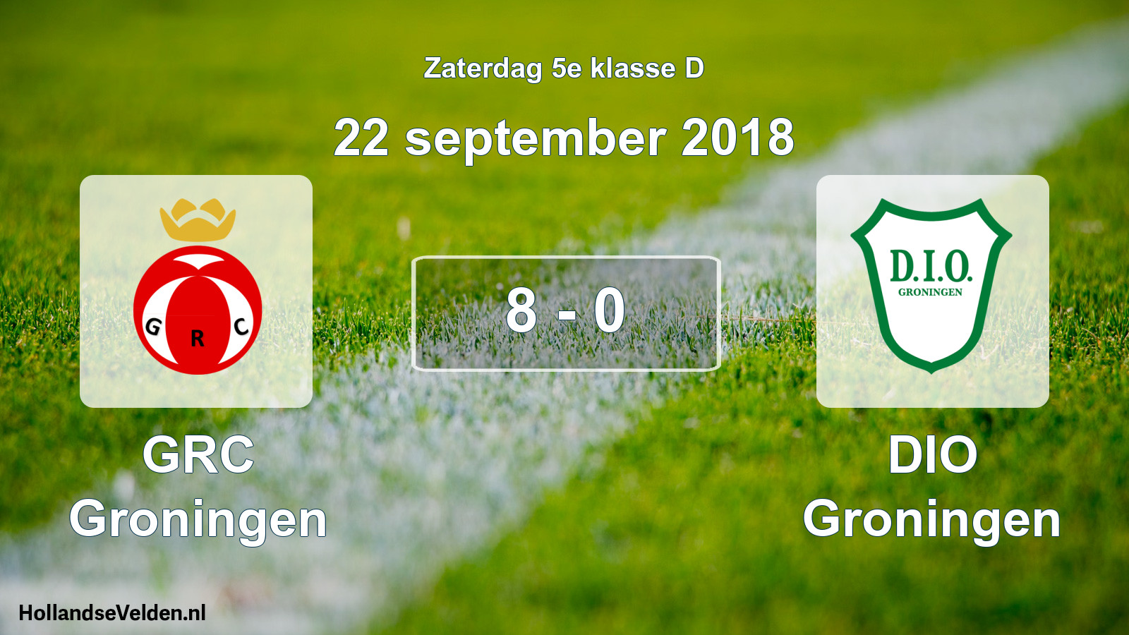 Total number of matches played: GRC Groningen - DIO Groningen 8 - 0 (22 September 2018)
