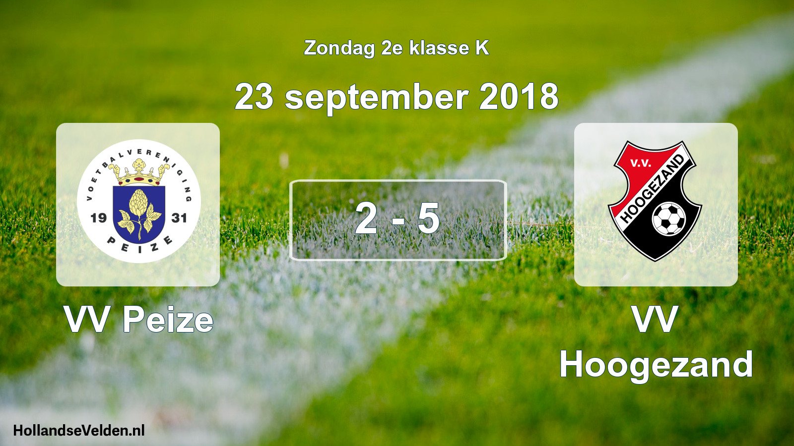 Total number of matches played: VV Peize - VV Hoogezand 2 - 5 (23 September 2018)