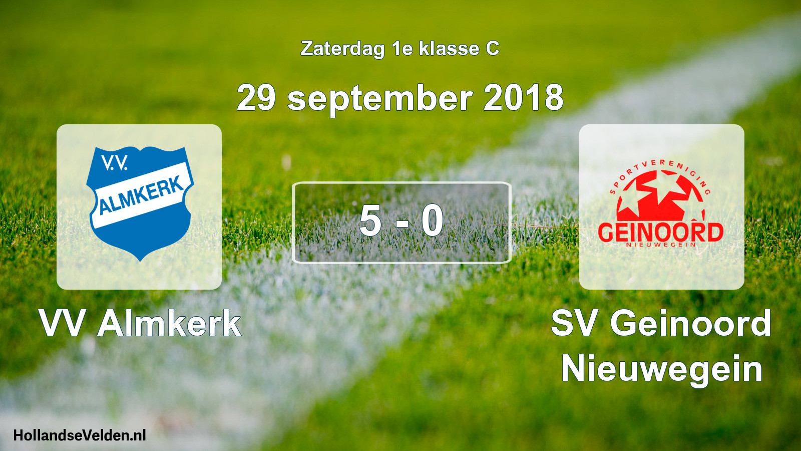 Total number of matches played: VV Almkerk - SV Geinoord Nieuwegein 5 - 0 (29 September 2018)