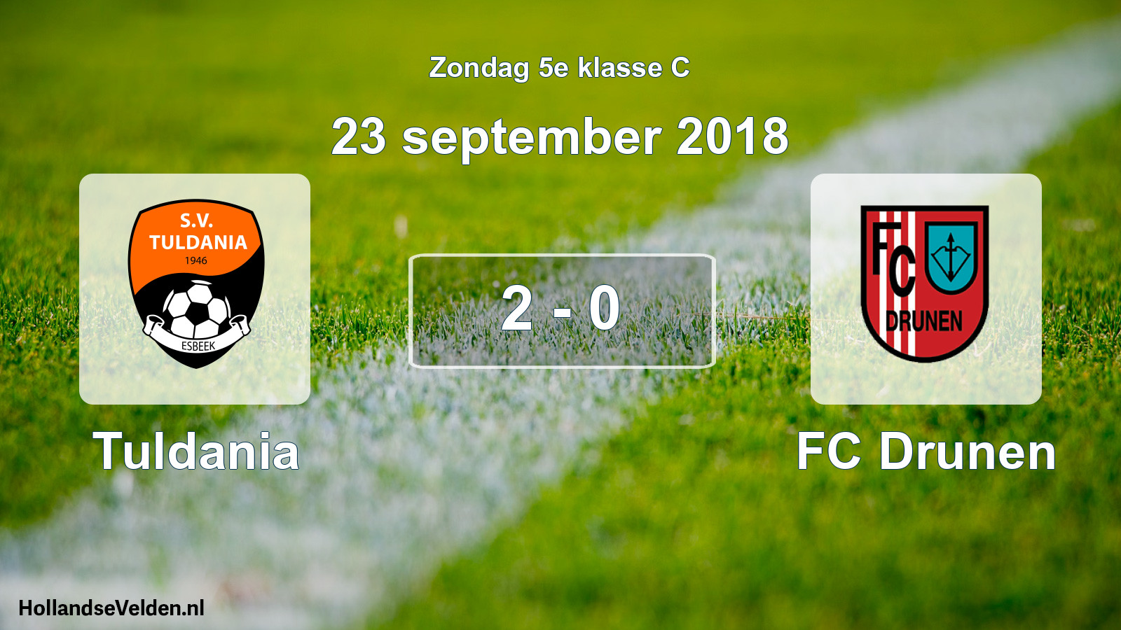 Total number of matches played: Tuldania - FC Drunen 2 - 0 (23 September 2018)