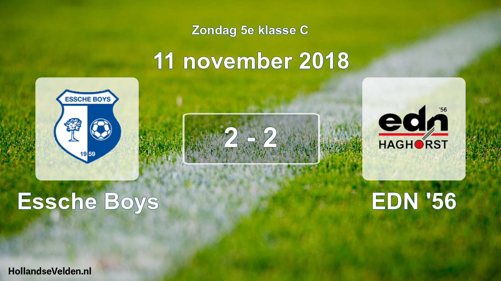 Total number of matches played: Essche Boys - EDN '56 2 - 2 (11 November 2018)