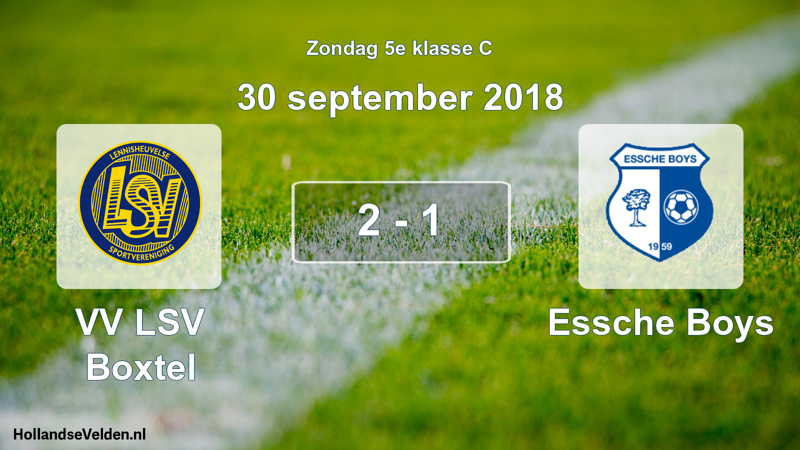 Total number of matches played: VV LSV Boxtel - Essche Boys 2 - 1 (30 September 2018)