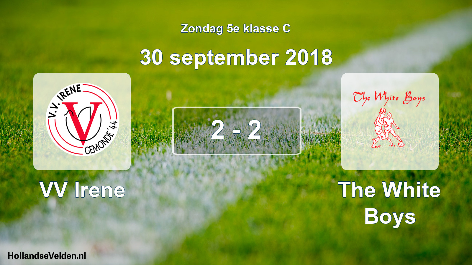 Total number of matches played: VV Irene - The White Boys 2 - 2 (30 September 2018)