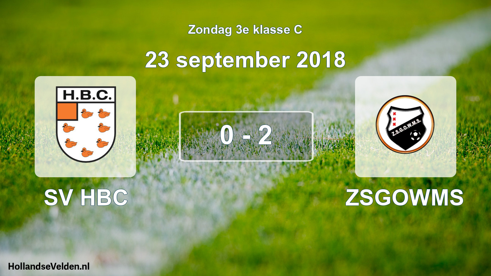 Total number of matches played: SV HBC - ZSGOWMS 0 - 2 (23 September 2018)