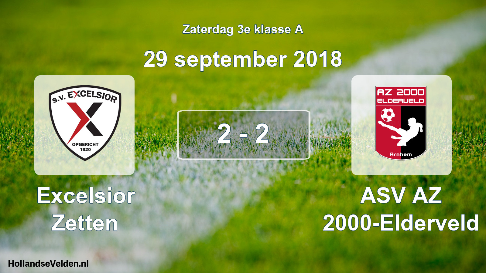 Total number of matches played: Excelsior Zetten - ASV AZ 2000-Elderveld 2 - 2 (29 September 2018)