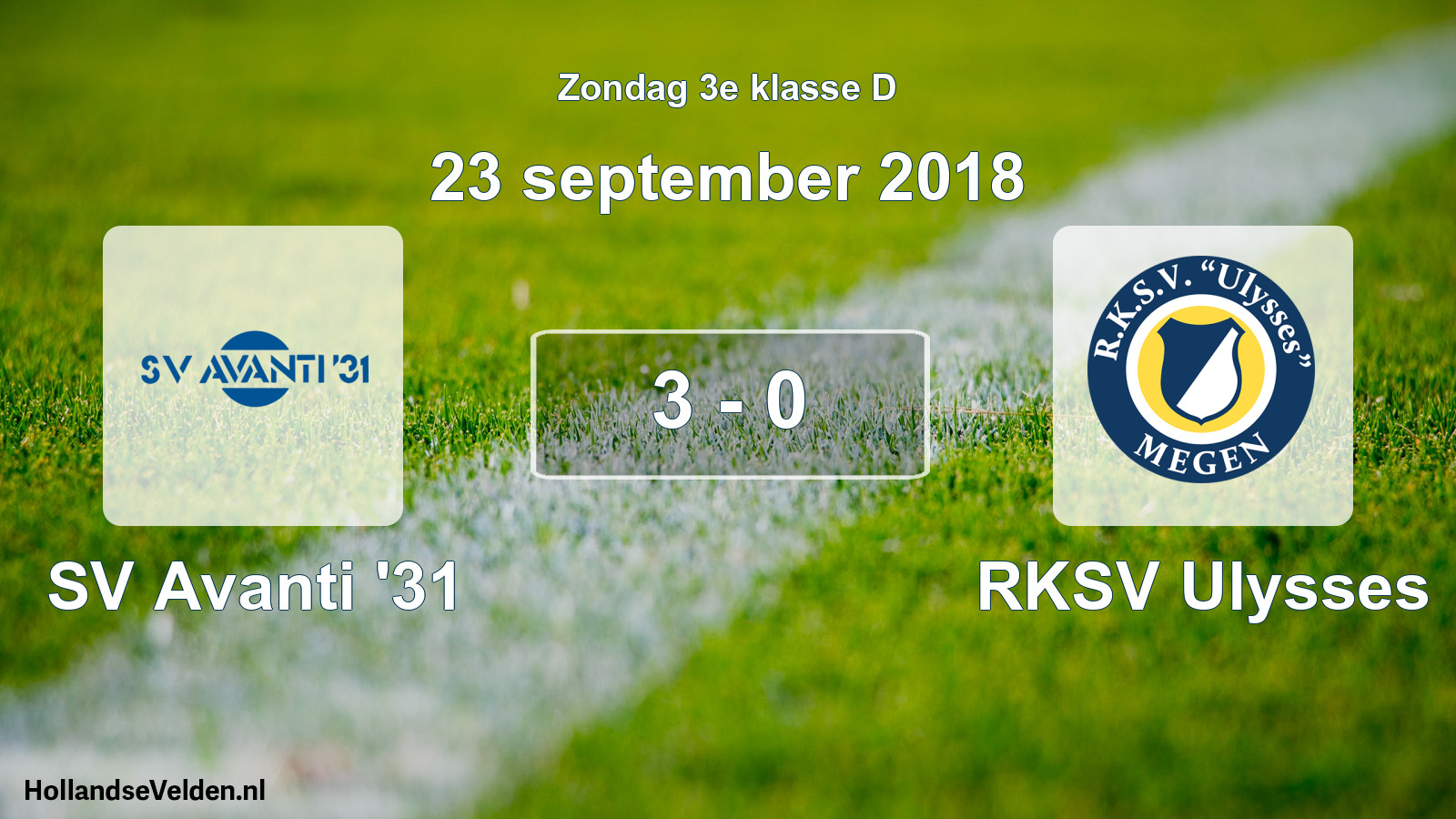 Total number of matches played: SV Avanti '31 - RKSV Ulysses 3 - 0 (23 September 2018)