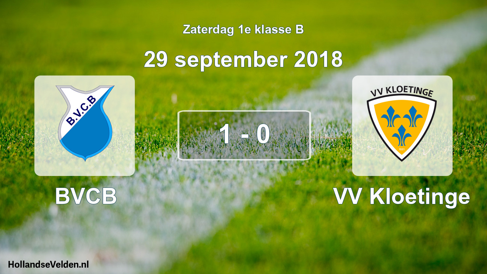 Total number of matches played: BVCB - VV Kloetinge 1 - 0 (29 September 2018)