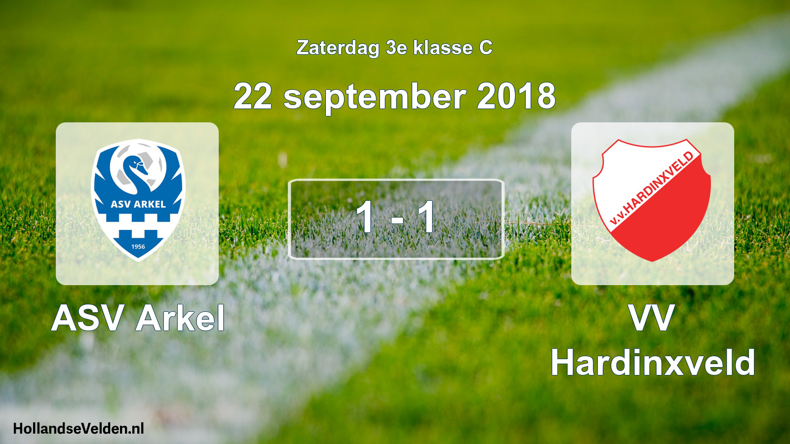 Total number of matches played: ASV Arkel - VV Hardinxveld 1 - 1 (22 September 2018)