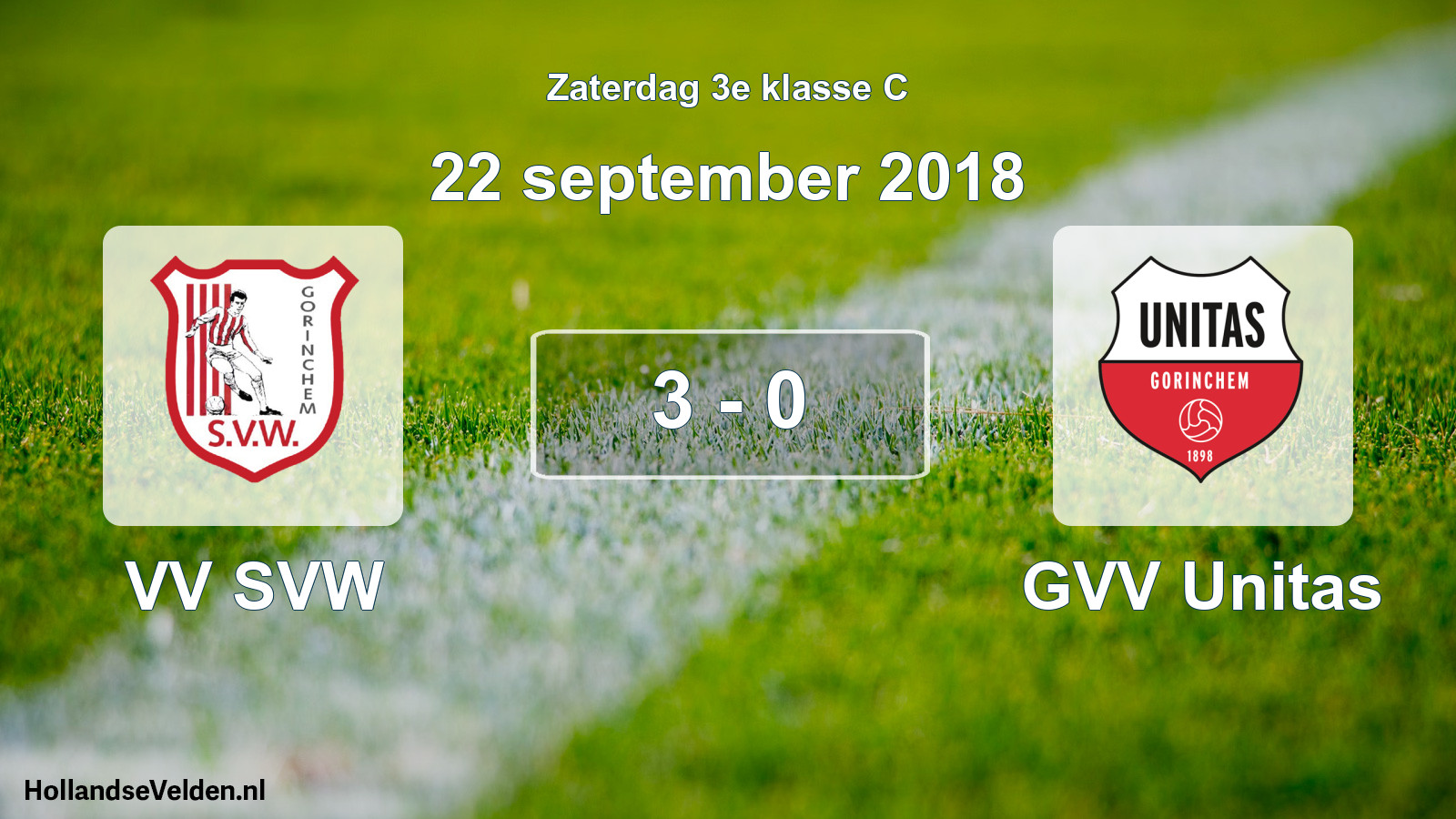 Total number of matches played: VV SVW - GVV Unitas 3 - 0 (22 September 2018)