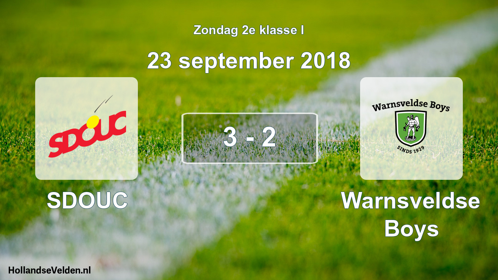 Total number of matches played: SDOUC - Warnsveldse Boys 3 - 2 (23 September 2018)