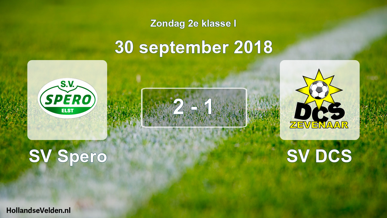 Total number of matches played: SV Spero - SV DCS 2 - 1 (30 September 2018)