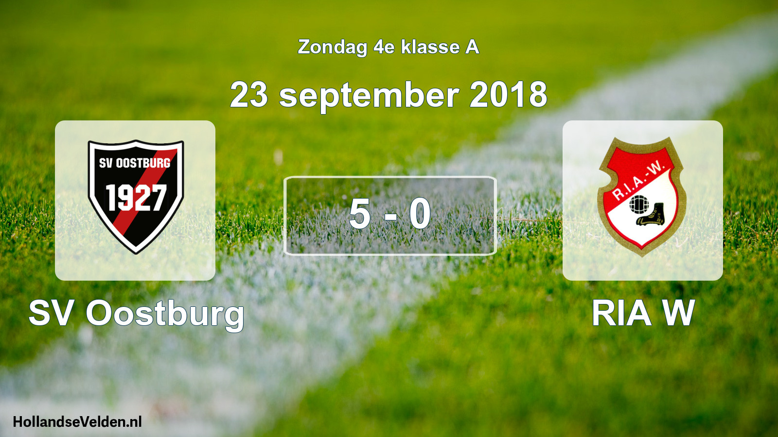 Total number of matches played: SV Oostburg - RIA W 5 - 0 (23 September 2018)