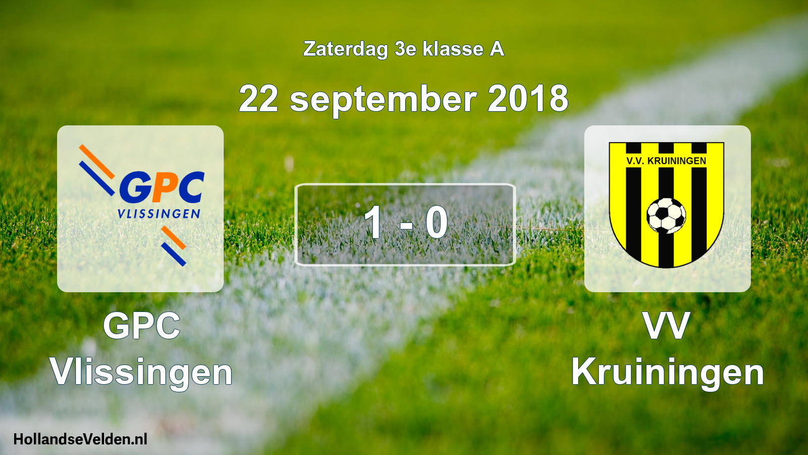 Total number of matches played: GPC Vlissingen - VV Kruiningen 1 - 0 (22 September 2018)