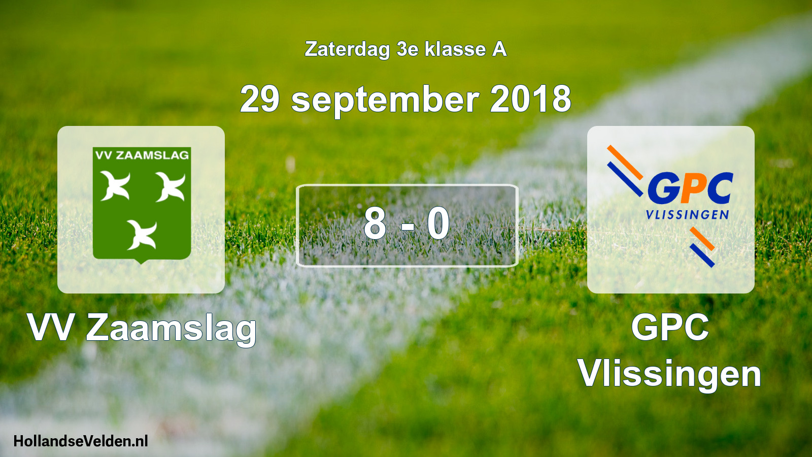 Total number of matches played: VV Zaamslag - GPC Vlissingen 8 - 0 (29 September 2018)