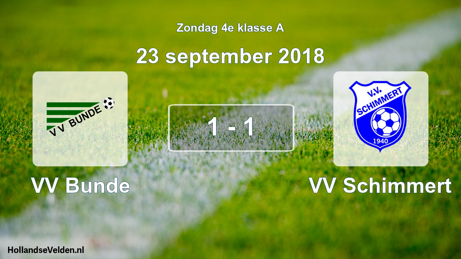 Total number of matches played: VV Bunde - VV Schimmert 1 - 1 (23 September 2018)